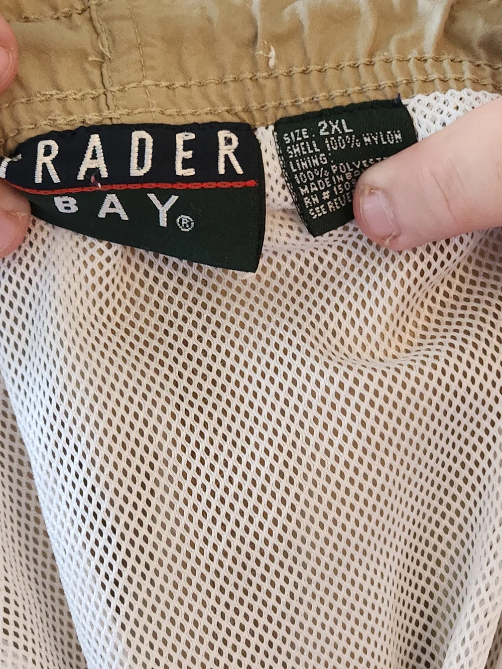 Trader Bay Khaki Mesh-Lined Cargo Mens Swim Trunks ■ Final Price■ EUC